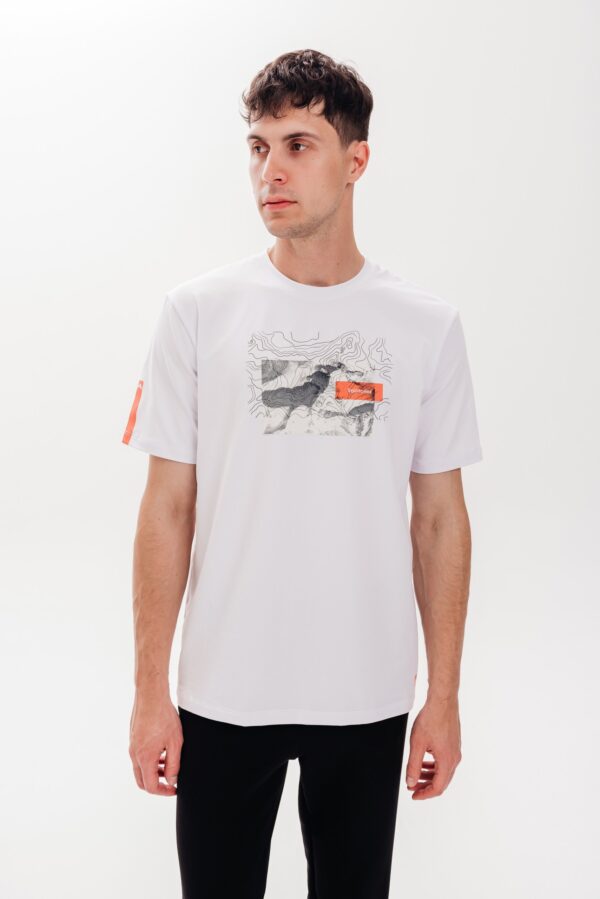 Футболка хлопковая Линии высоты белая мужская