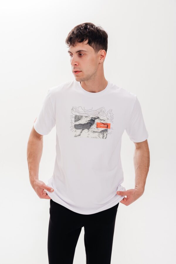 Футболка хлопковая Линии высоты белая мужская