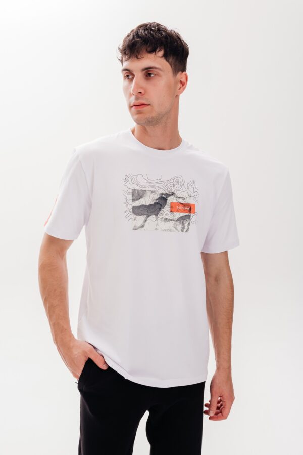 Футболка хлопковая Линии высоты белая мужская