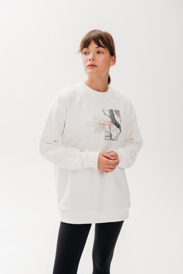 Свитшот оверсайз Философия белый женский