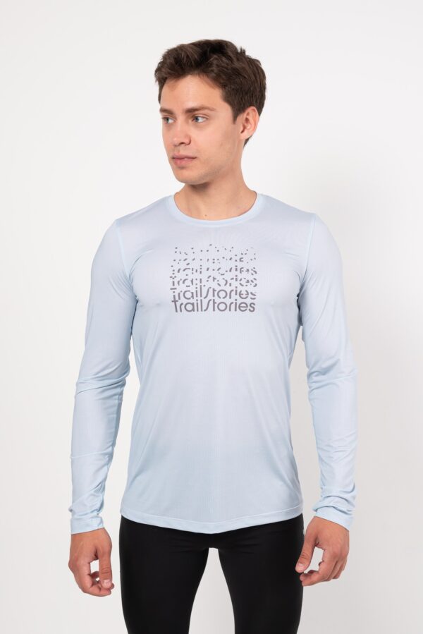 Лонгслив Logo серо-голубой мужской