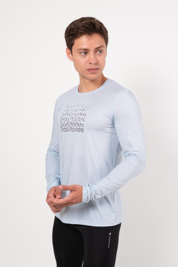 Лонгслив Logo серо-голубой мужской