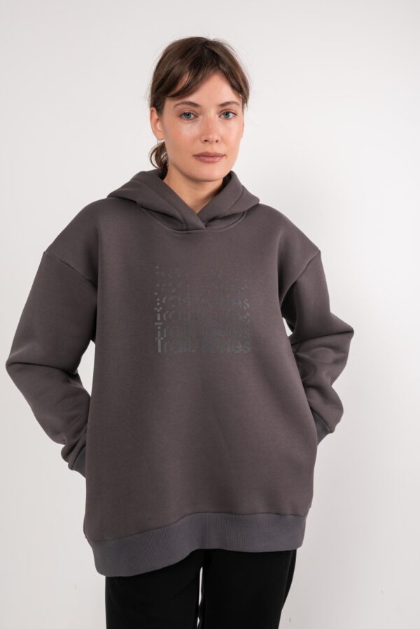 Худи оверсайз Logo графит женское