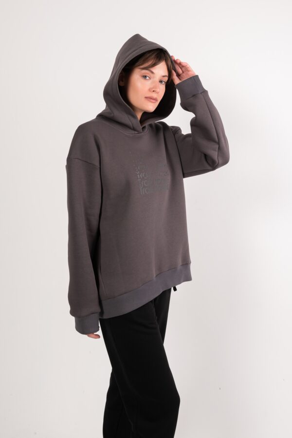 Худи оверсайз Logo графит женское