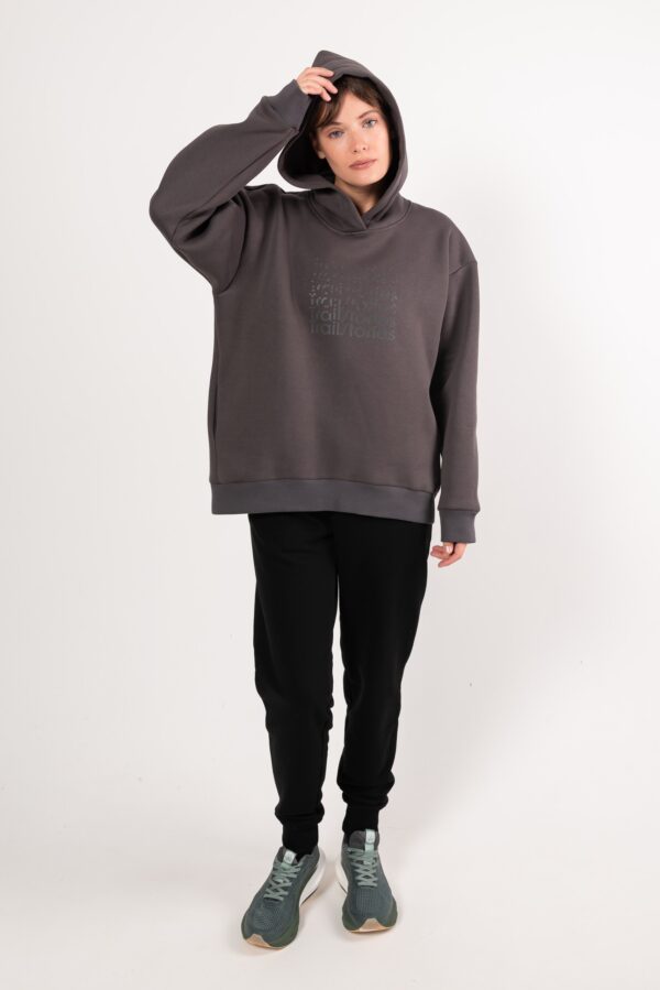 Худи оверсайз Logo графит женское