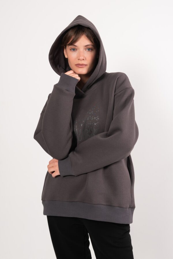 Худи оверсайз Logo графит женское